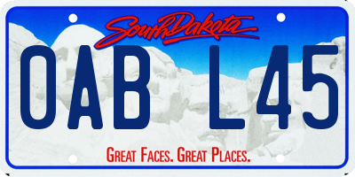 SD license plate 0ABL45