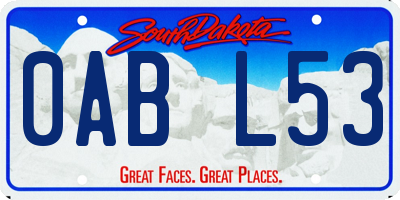 SD license plate 0ABL53