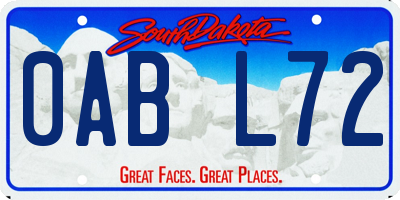 SD license plate 0ABL72