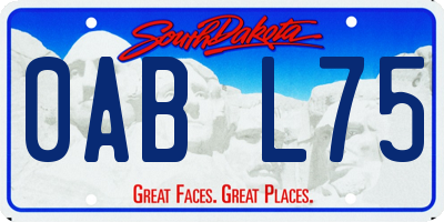 SD license plate 0ABL75