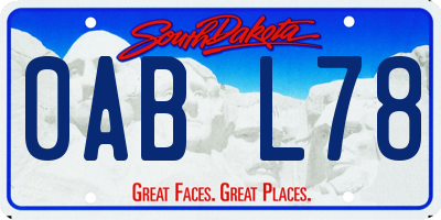 SD license plate 0ABL78