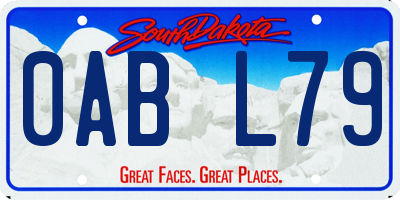 SD license plate 0ABL79