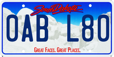 SD license plate 0ABL80