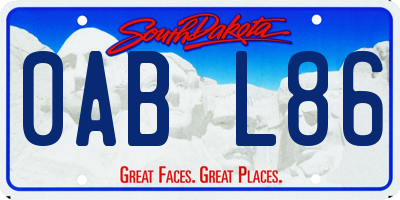 SD license plate 0ABL86