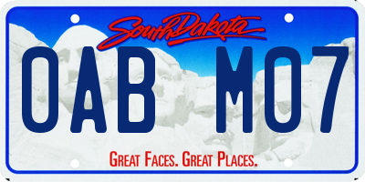 SD license plate 0ABM07