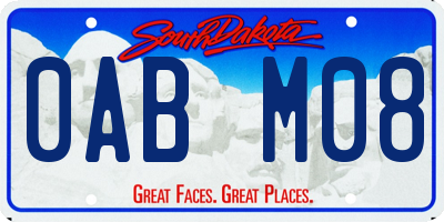 SD license plate 0ABM08