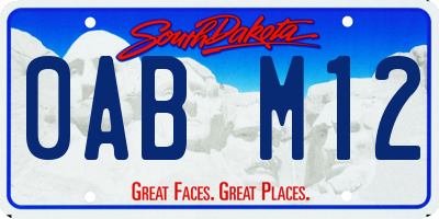 SD license plate 0ABM12