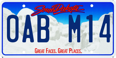 SD license plate 0ABM14