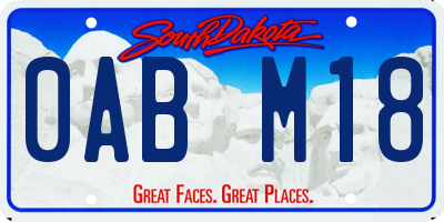 SD license plate 0ABM18