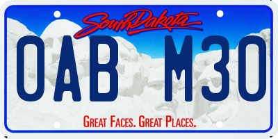 SD license plate 0ABM30