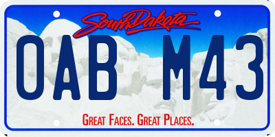 SD license plate 0ABM43