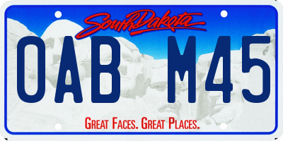 SD license plate 0ABM45