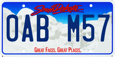 SD license plate 0ABM57