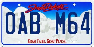 SD license plate 0ABM64