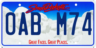 SD license plate 0ABM74