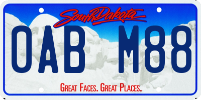 SD license plate 0ABM88