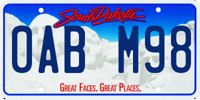 SD license plate 0ABM98