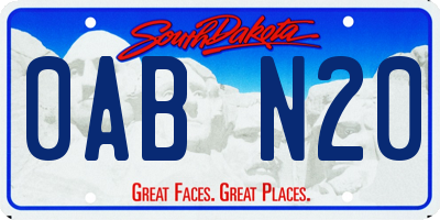 SD license plate 0ABN20