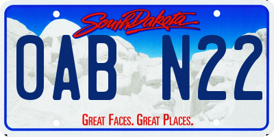 SD license plate 0ABN22