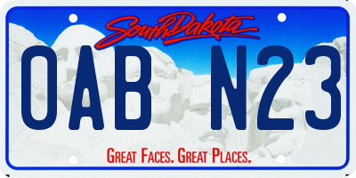 SD license plate 0ABN23