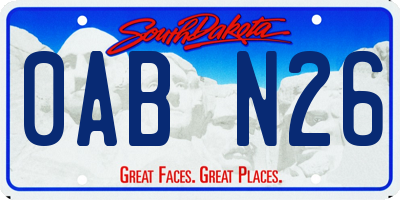 SD license plate 0ABN26