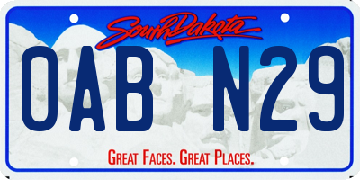 SD license plate 0ABN29