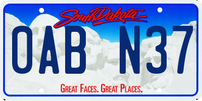 SD license plate 0ABN37