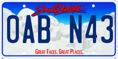 SD license plate 0ABN43