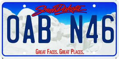 SD license plate 0ABN46