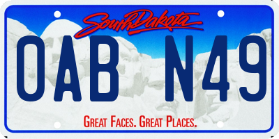 SD license plate 0ABN49