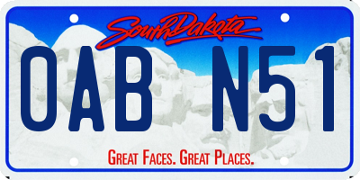 SD license plate 0ABN51