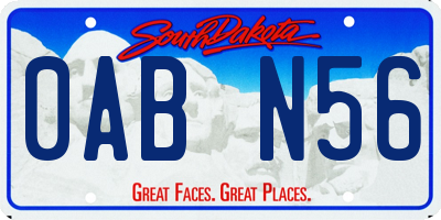 SD license plate 0ABN56