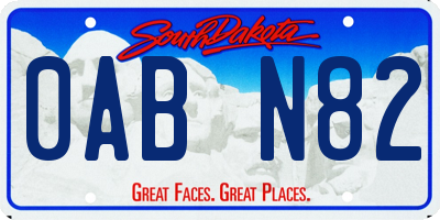 SD license plate 0ABN82