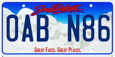 SD license plate 0ABN86