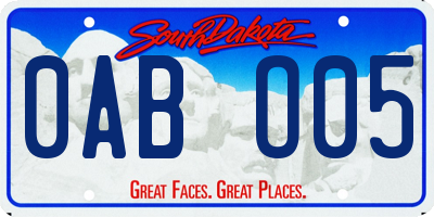 SD license plate 0ABO05