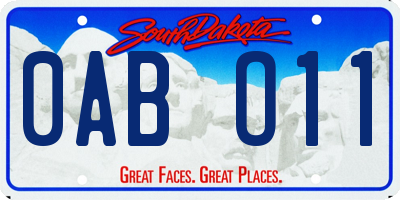 SD license plate 0ABO11