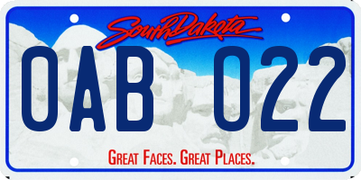 SD license plate 0ABO22