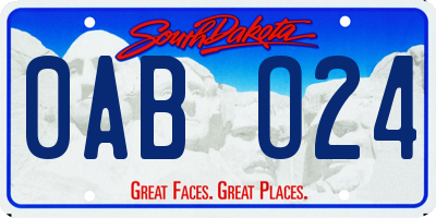 SD license plate 0ABO24