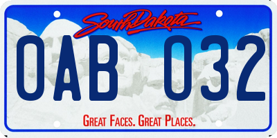 SD license plate 0ABO32