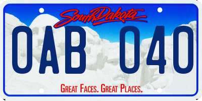 SD license plate 0ABO40