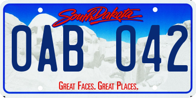 SD license plate 0ABO42