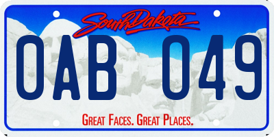 SD license plate 0ABO49