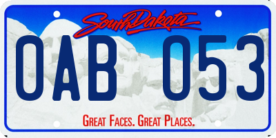 SD license plate 0ABO53