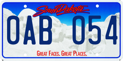 SD license plate 0ABO54