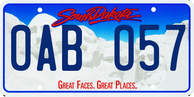 SD license plate 0ABO57