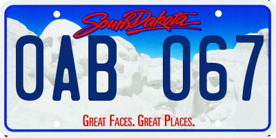 SD license plate 0ABO67