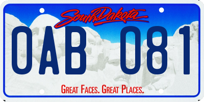 SD license plate 0ABO81