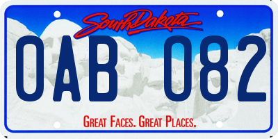 SD license plate 0ABO82