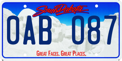 SD license plate 0ABO87