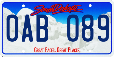 SD license plate 0ABO89
